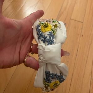 & Other Stories Floral Embroidered Hairband - White and Yellow